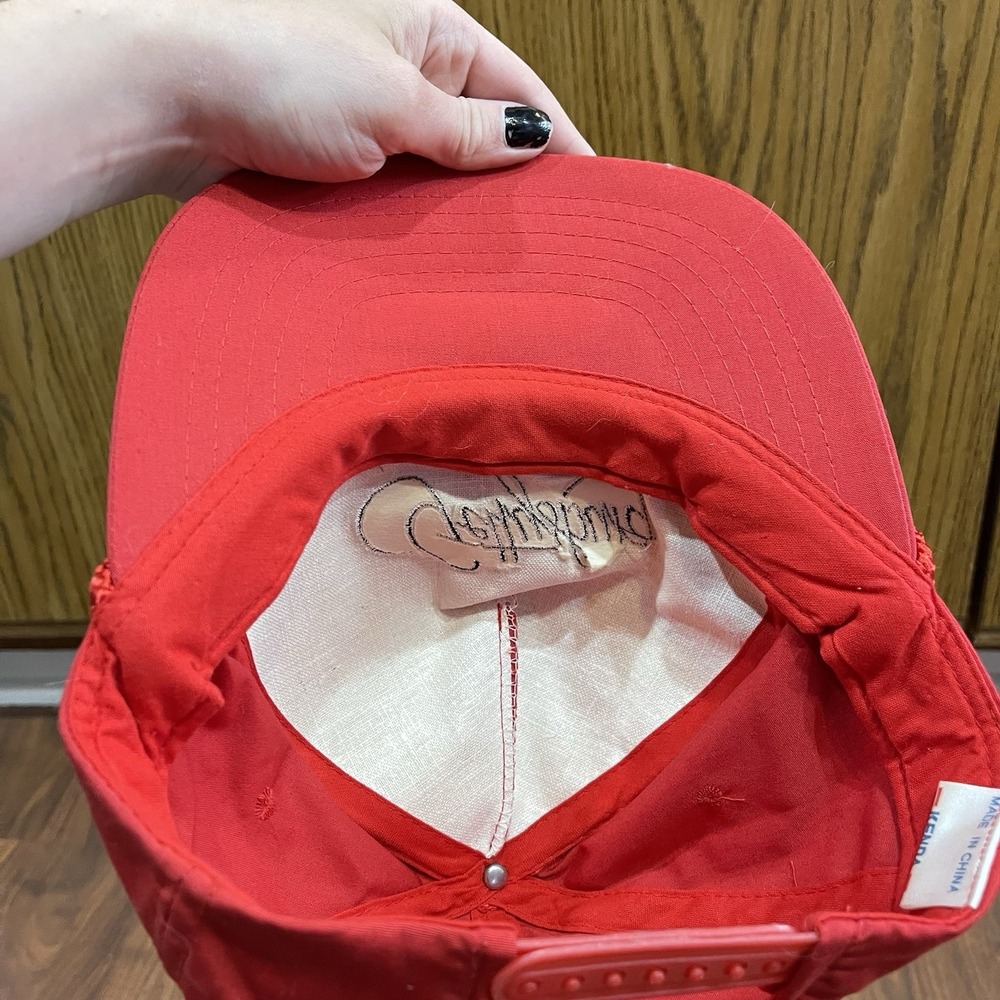 Vintage Gettysburg Red Hat Snapback Trucker Cap Rope Embroidered Script Font‎ - Picture 6 of 7